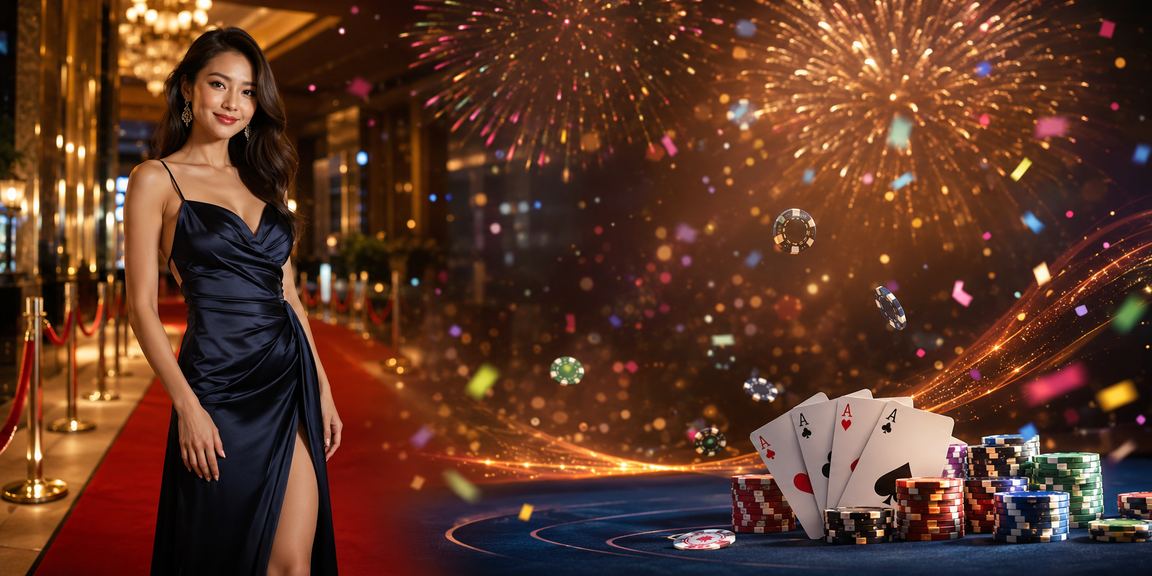 Permainan poker bergaya Melayu di Malaysia dengan suasana kasino moden yang penuh warna